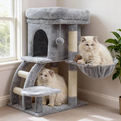 Heybly torre para gato con plataforma superior para descanso seguro.