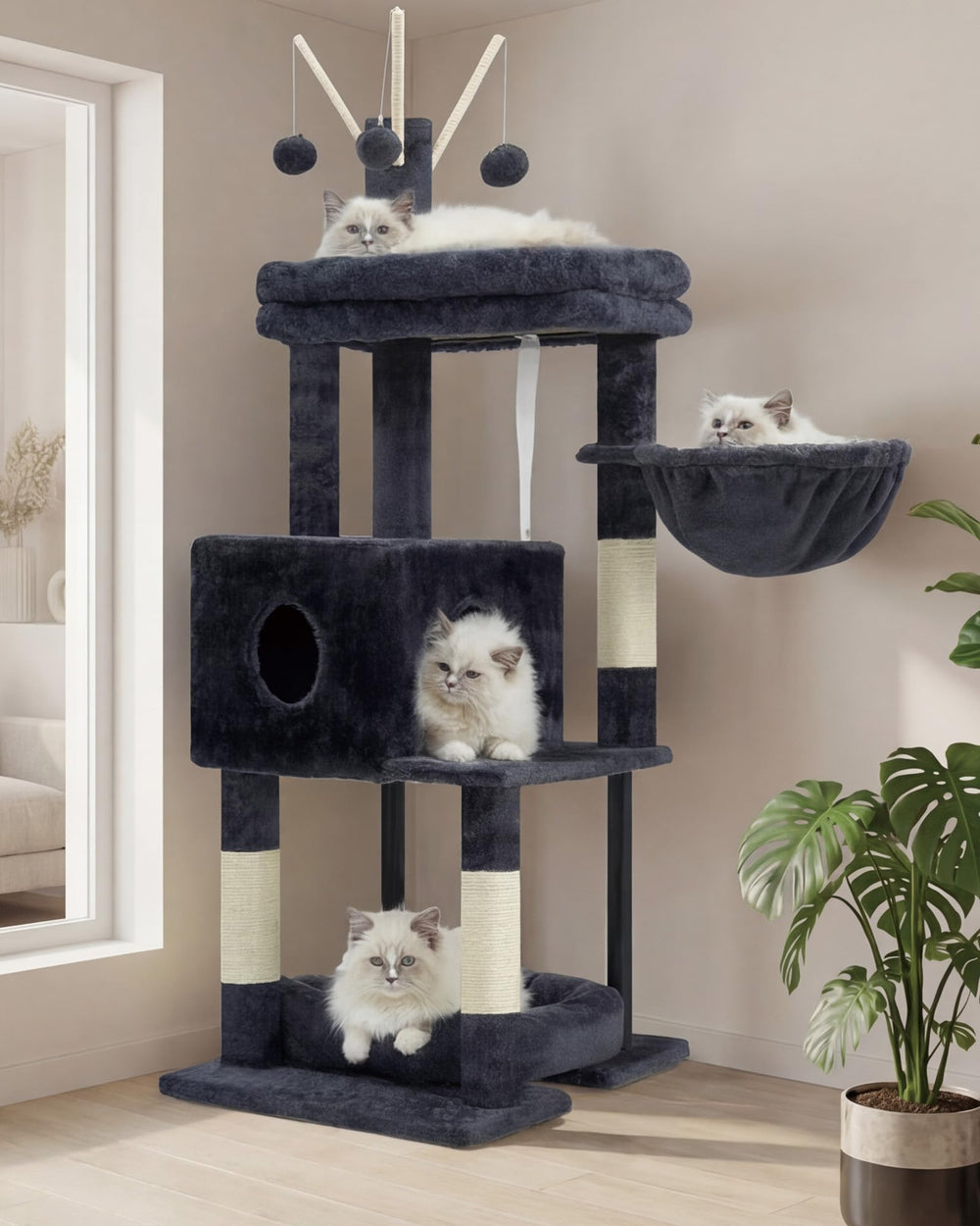 Heybly arbol gato zona superior de juego, ideal para observar y descansar