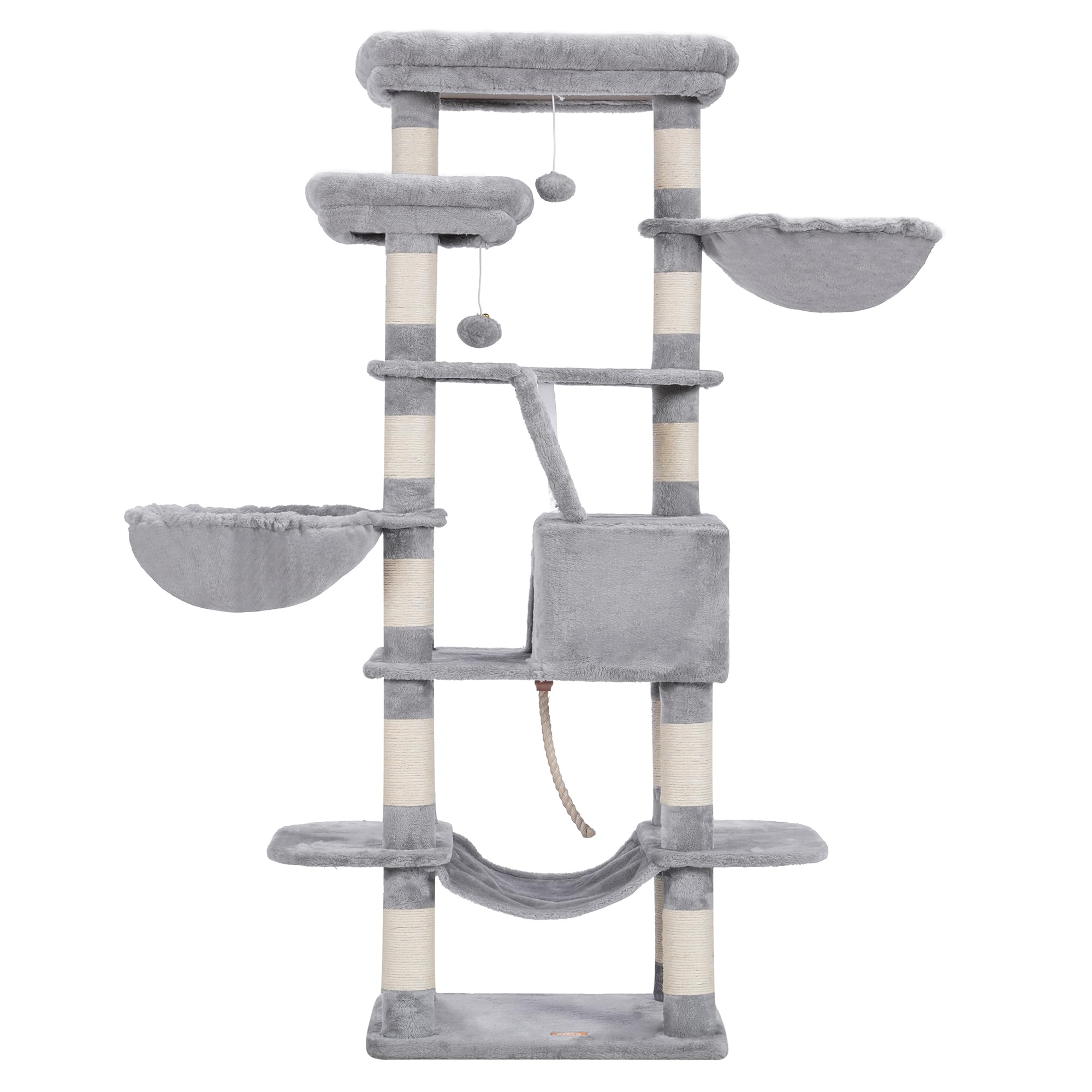 Heybly árbol para gatos 68 pulgadas, accesorios incluidos para empezar ya.