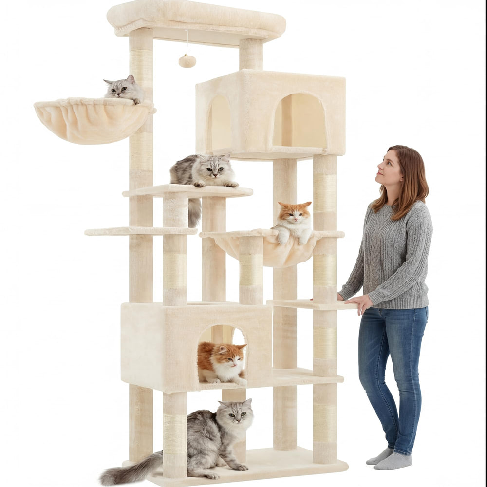 Heybly árbol para gatos 76 pulgadas: tono beige que combina con la decoración