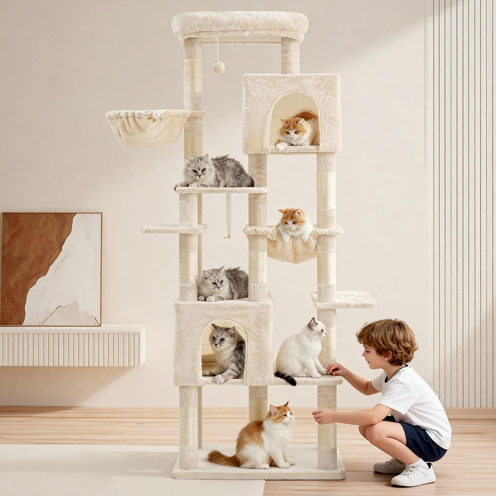 Heybly árbol para gatos 76 pulgadas: postes rascadores duraderos para uso diario