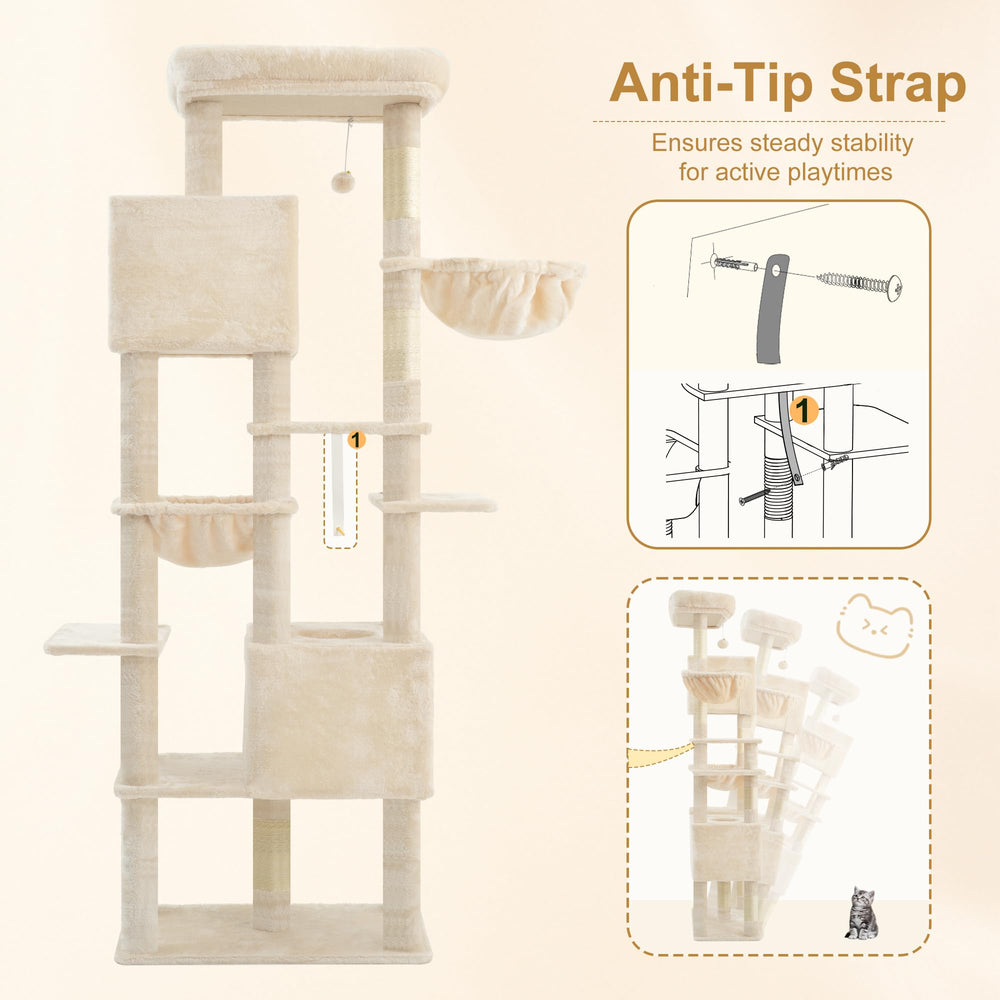 Heybly árbol para gatos 76 pulgadas: zona elevada para observar desde casa