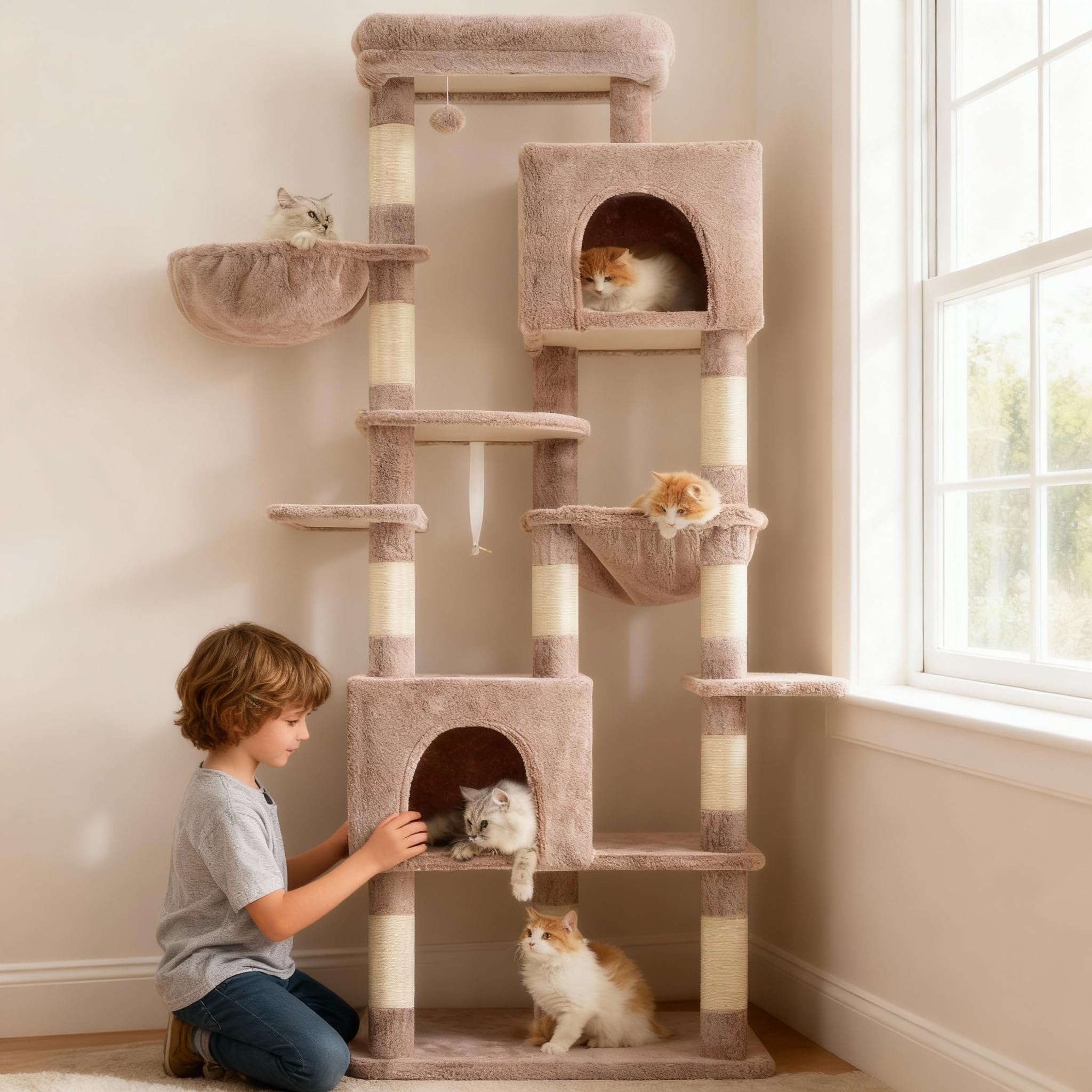 Heybly árbol-gatos base anti-vuelco para juego activo