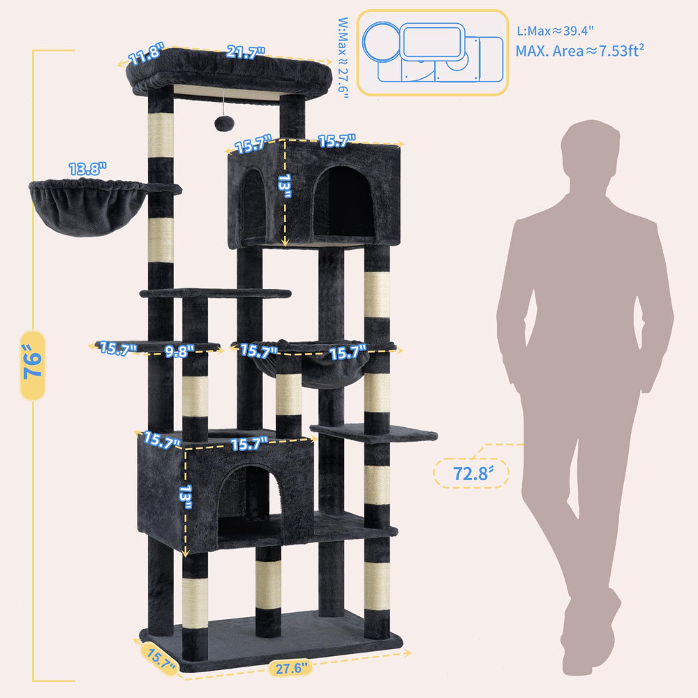 Heybly arbol para gatos: base estable para juego activo y seguridad.