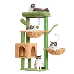 Heybly Arbol Gatos Cactus Torre, poste de sisal para afilar uñas y juego seguro.