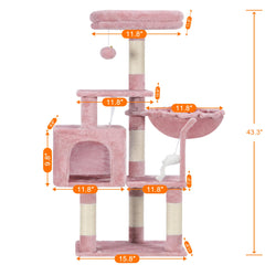 Heybly arbol gatos: repisa acolchada para observar y dormir.