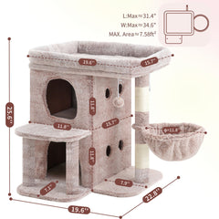 Heybly Arbol Gatos: Cesta acogedora para siestas tranquilas y relajación.