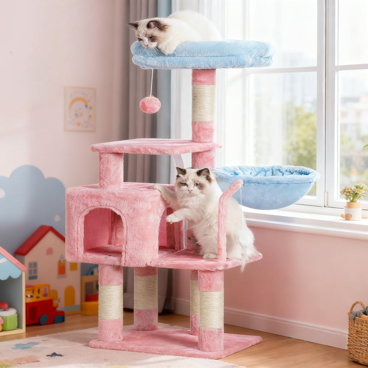 Heybly arbol-gatos-con-juguete: estimula trepar y juego diario