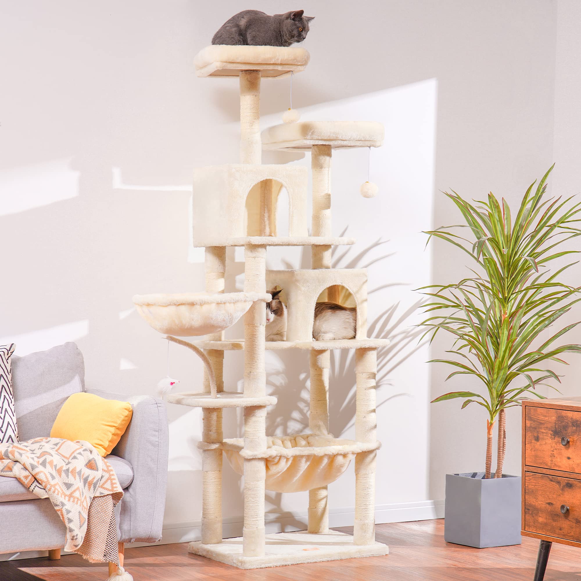 Heybly arbol-gatos-hamaca-comoda, descanso relajante en altura.