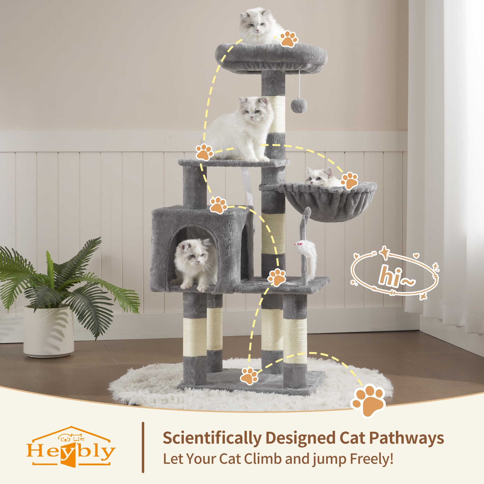Heybly arbol para gatos: hamaca comoda para relajarse y observar desde arriba