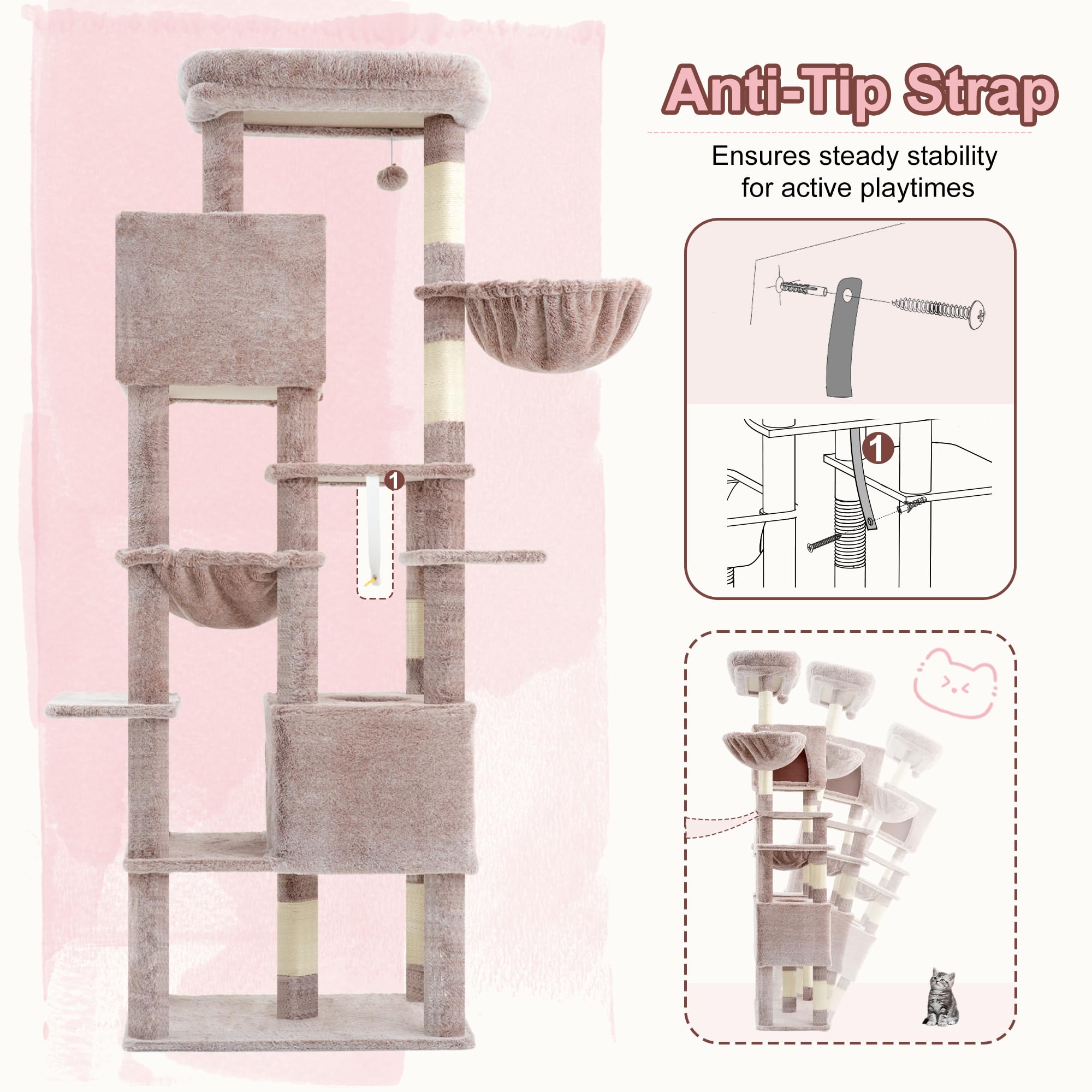 Heybly árbol-gatos materiales duraderos para uso diario