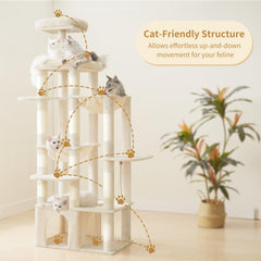 Heybly Arbol para Gatos: plataformas multi-niveles para descanso y observación.