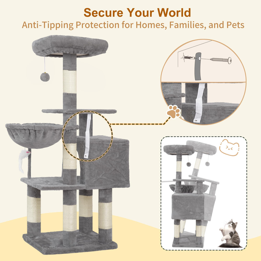 Heybly arbol para gatos: postes de sisal para rayar uñas y trepar