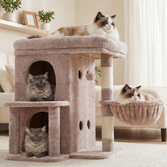 Heybly Arbol Gatos: Postes de sisal para afilar uñas y juego saludable.