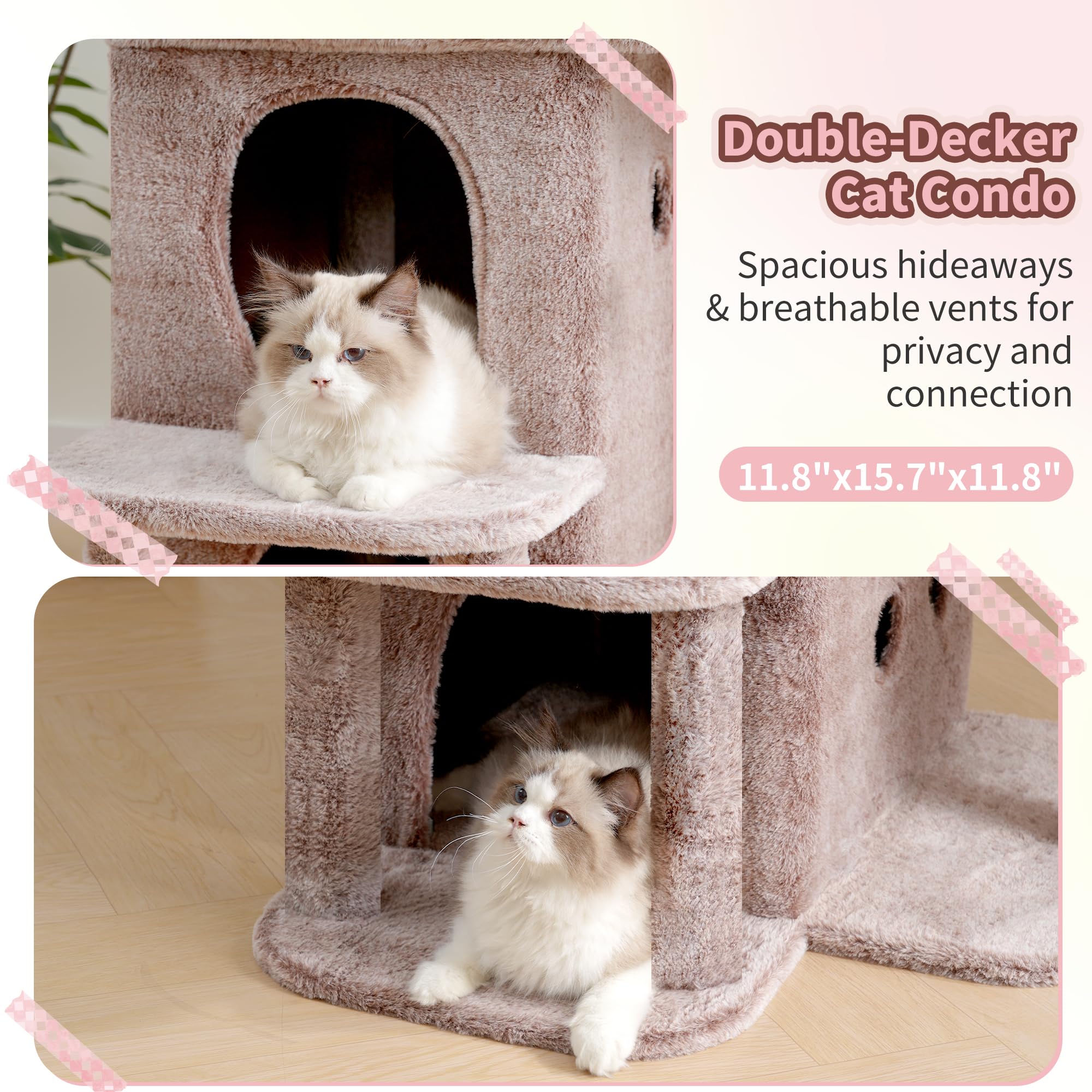 Heybly Arbol Gatos: Diseño multifunción para varios gatos y descanso.