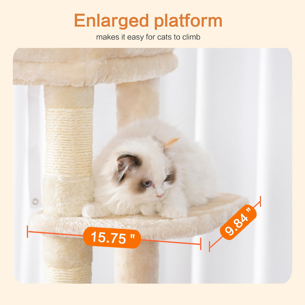 Heybly árbol para gatos, base estable y postes de sisal para rascar.