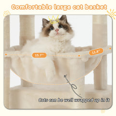 Heybly Cat Tree: postes rasca sisal seis, perfecto para afilar uñas y jugar