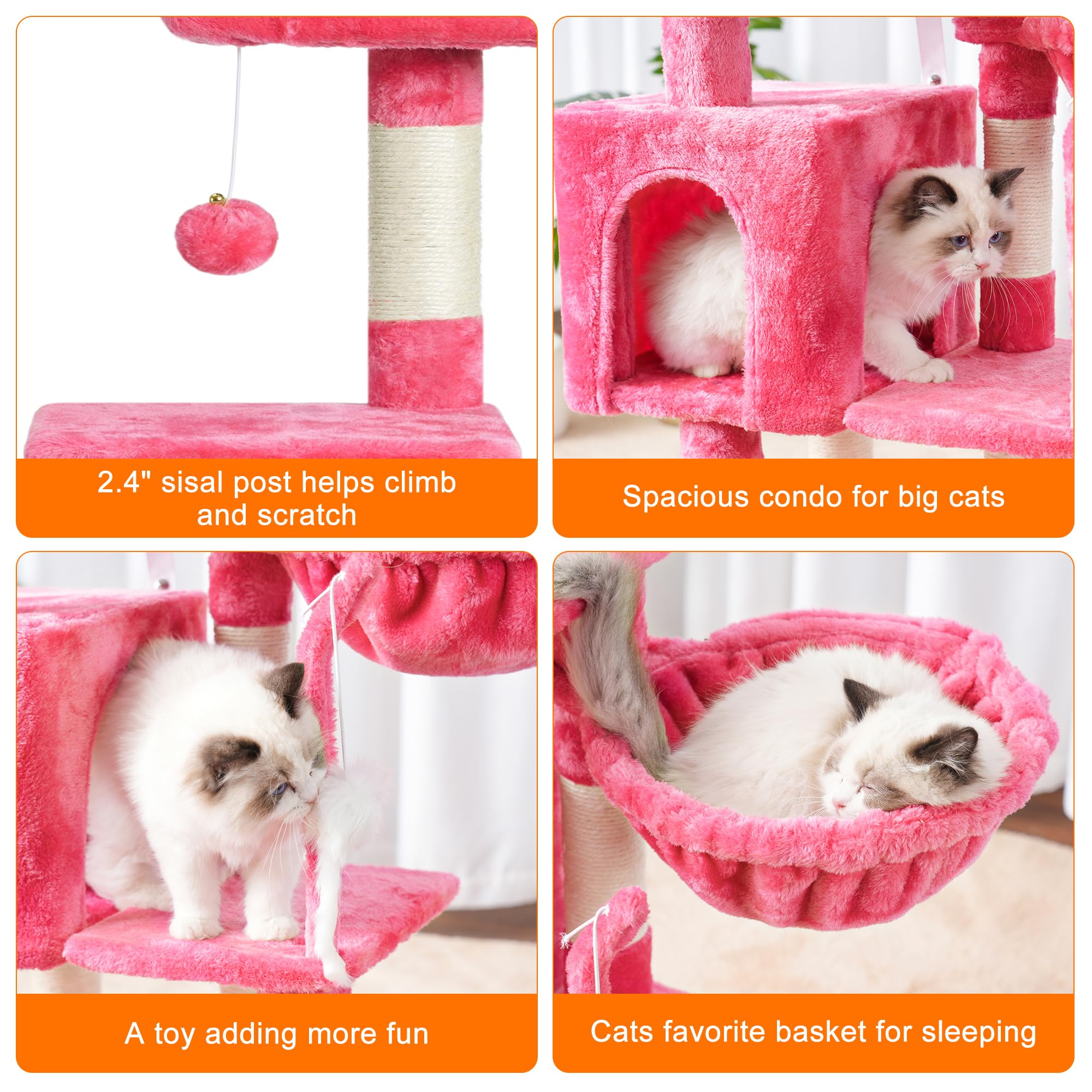 Heybly arbol gatos cesta acolchada para sentirse seguro y cómodo.