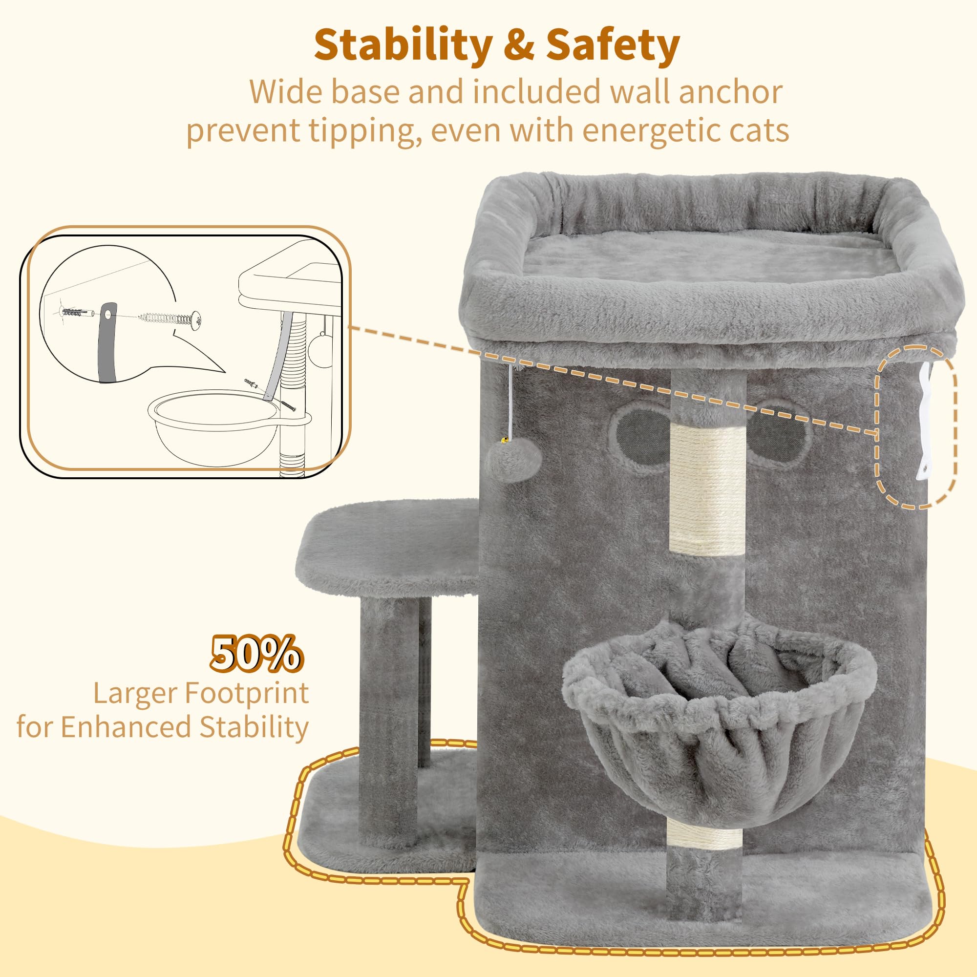 Heybly estructura estable para gatos que suben y descansan