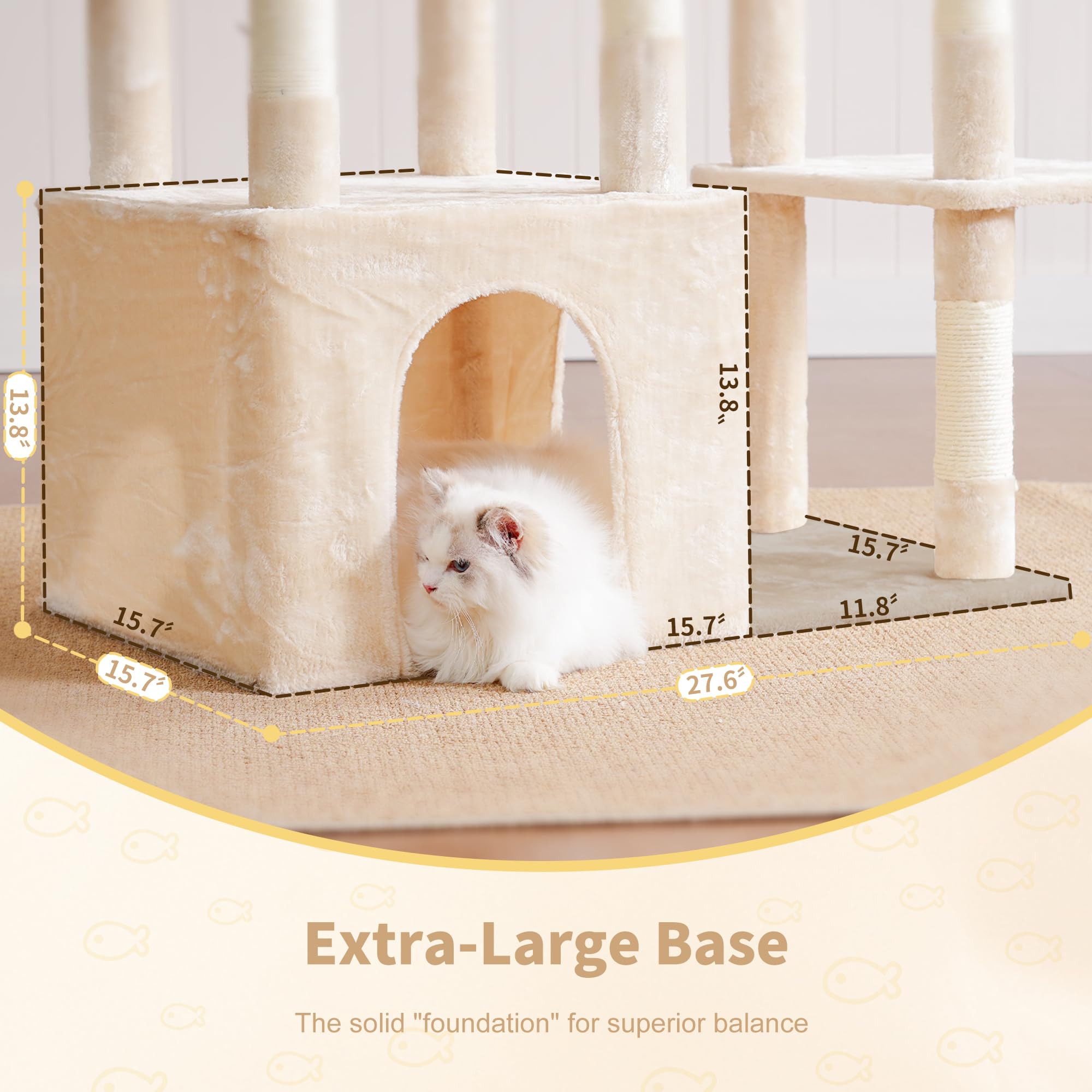 Heybly diseno-cuatro-niveles facilita escalada y descanso independiente para gatos.