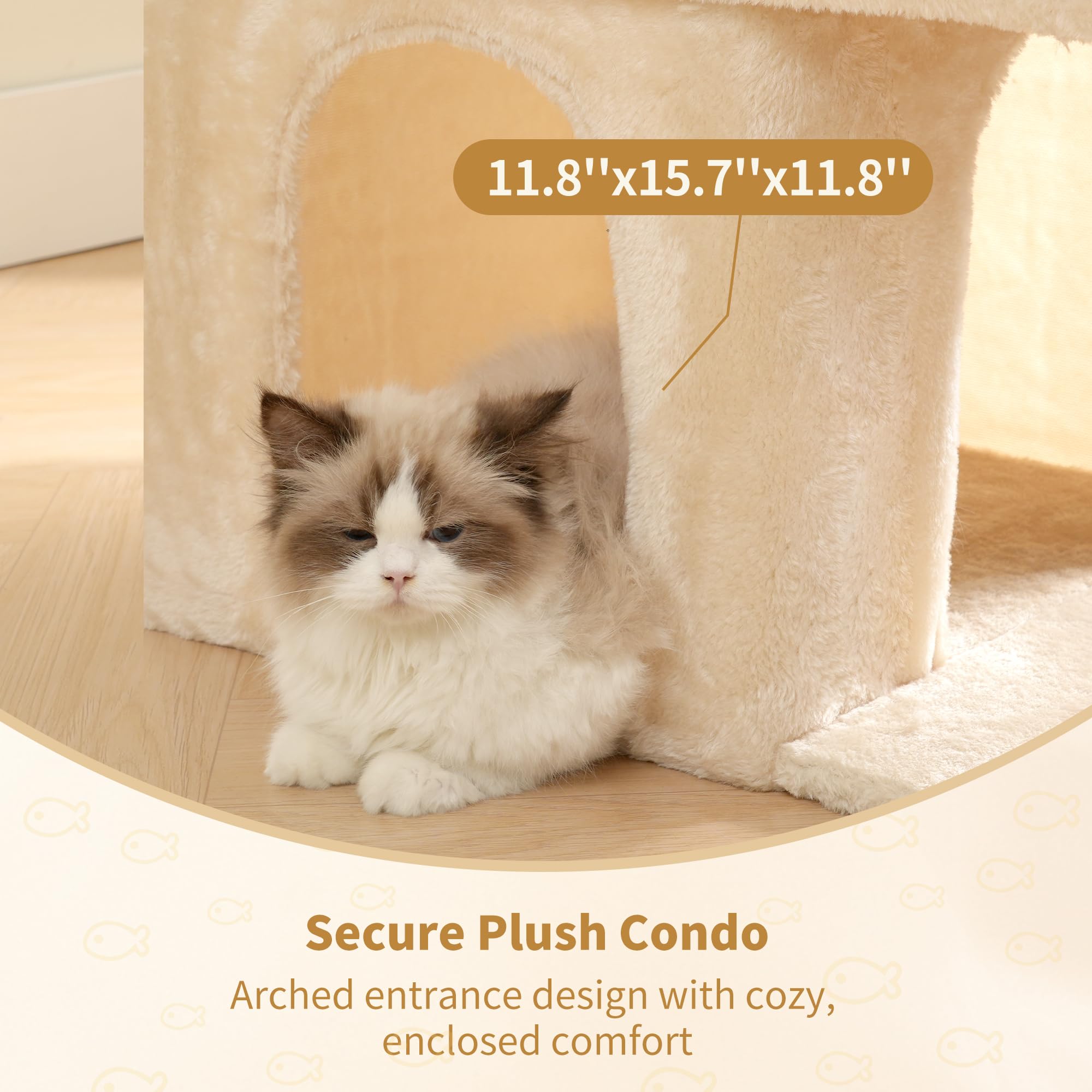 Heybly Gato Arbol: juguete de bola con resorte interactivo