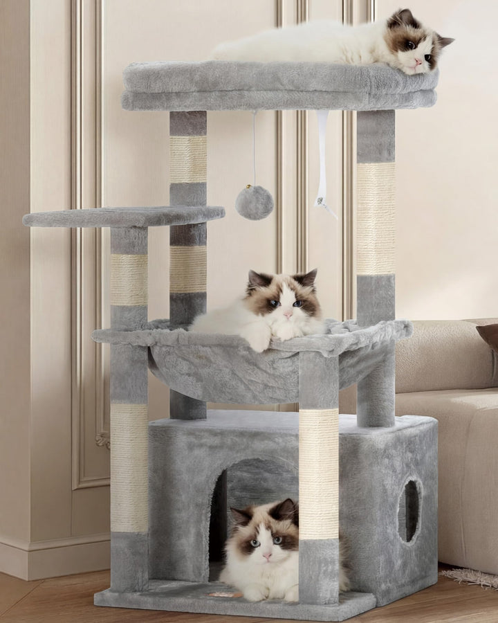 Heybly árbol para gatos con plataforma amplia para descanso cómodo en casa.