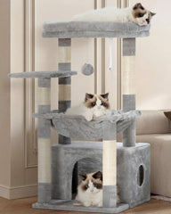 Heybly árbol para gatos con plataforma amplia para descanso cómodo en casa.