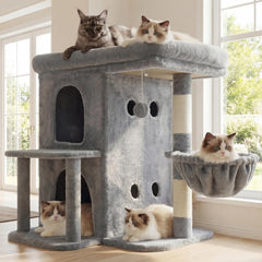 Heybly arbol-gato con plataforma superior espaciosa para gatos grandes
