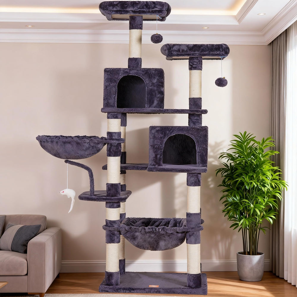 Heybly gato-plataformas-dobles-escalada: facilita subir y explorar para gatos activos