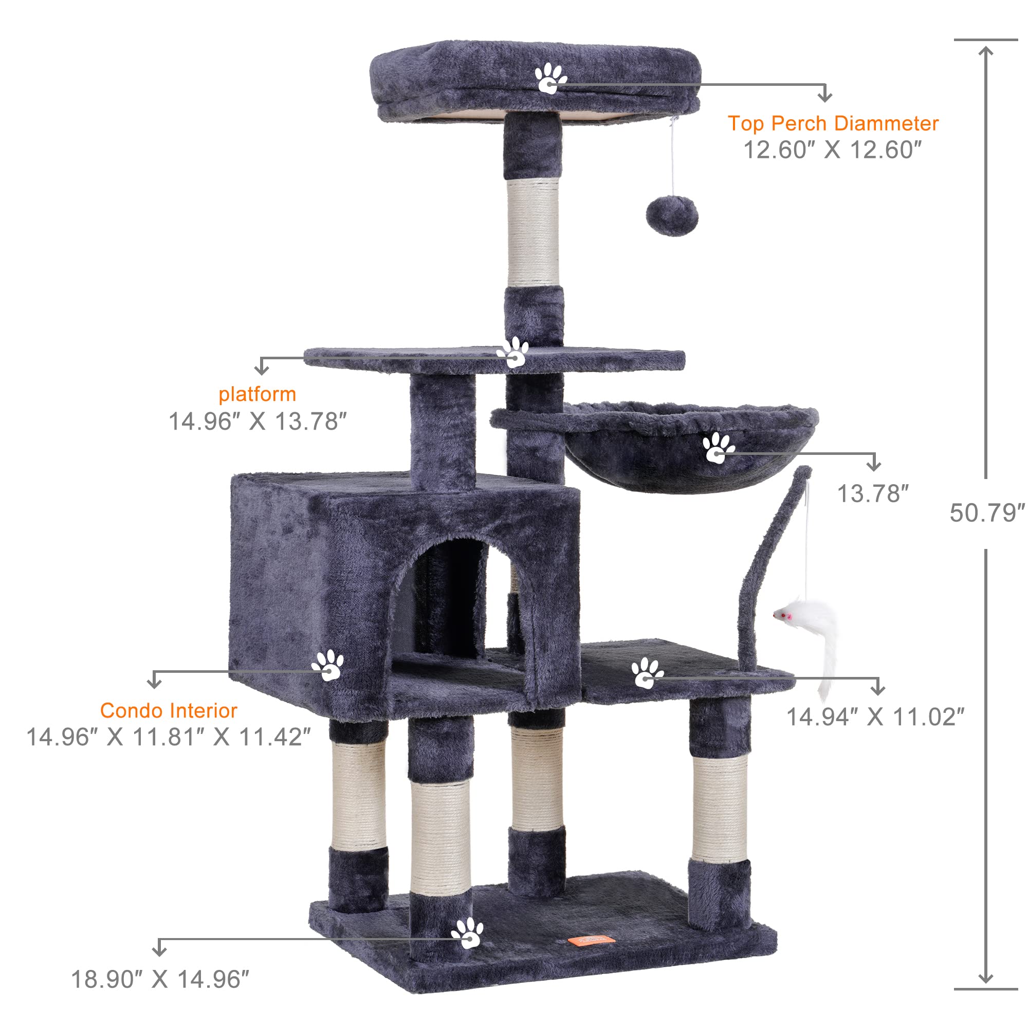 Heybly HCT004G postes de sisal, resistencia para arañar sin dañar muebles.