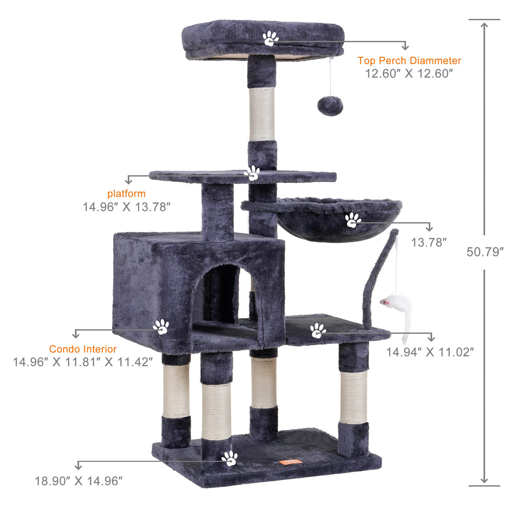 Heybly HCT004G postes de sisal, resistencia para arañar sin dañar muebles.