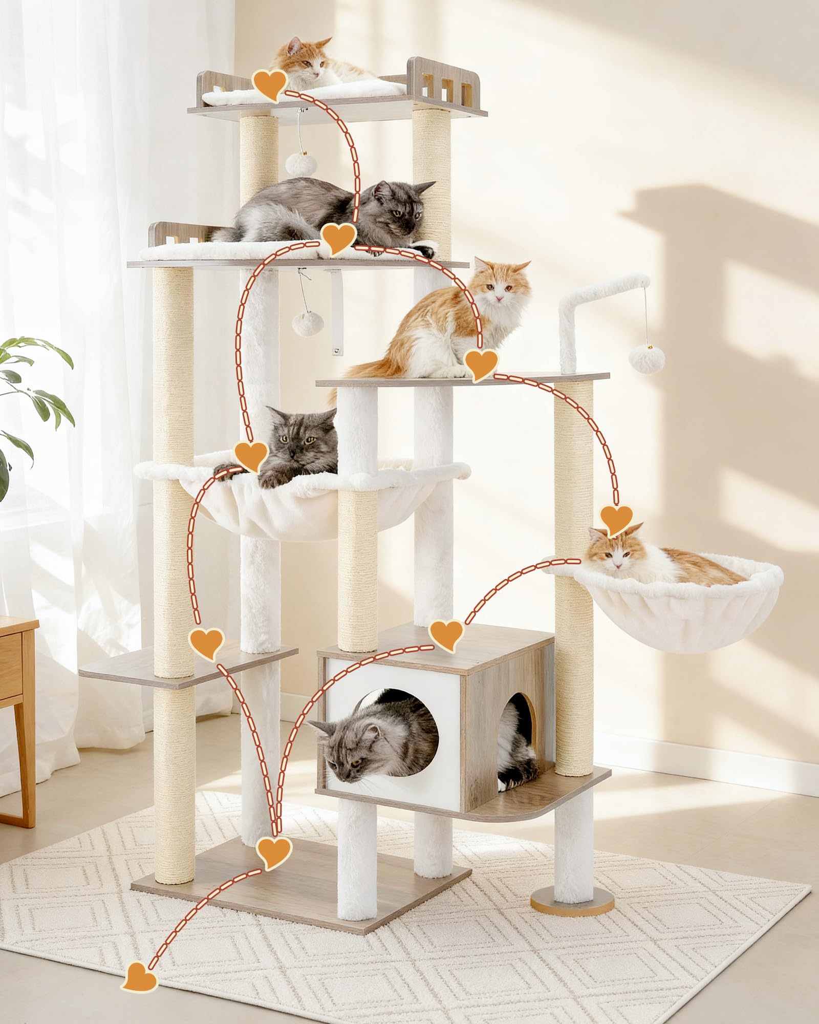 Heybly plataforma de descanso doble: opciones de posturas para gatos