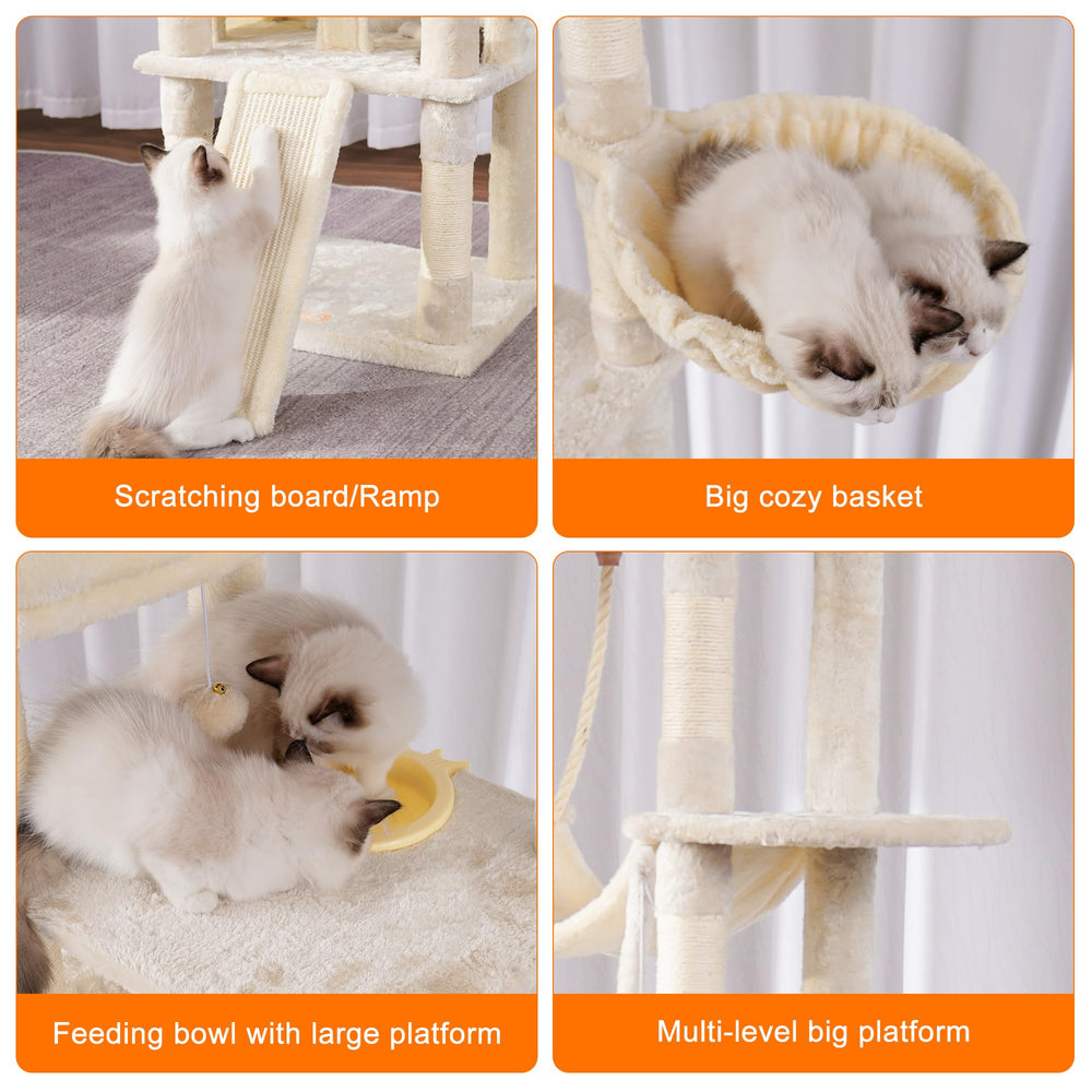 Heybly Tall Cat Tree: hamaca para descansar con estilo.