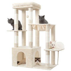Heybly torre-gato-grande-base-ancha ofrece estabilidad para gatos activos.