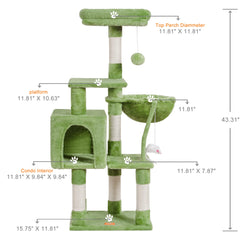 Heybly torre gato interior: torre estable para rascado y descanso seguro.