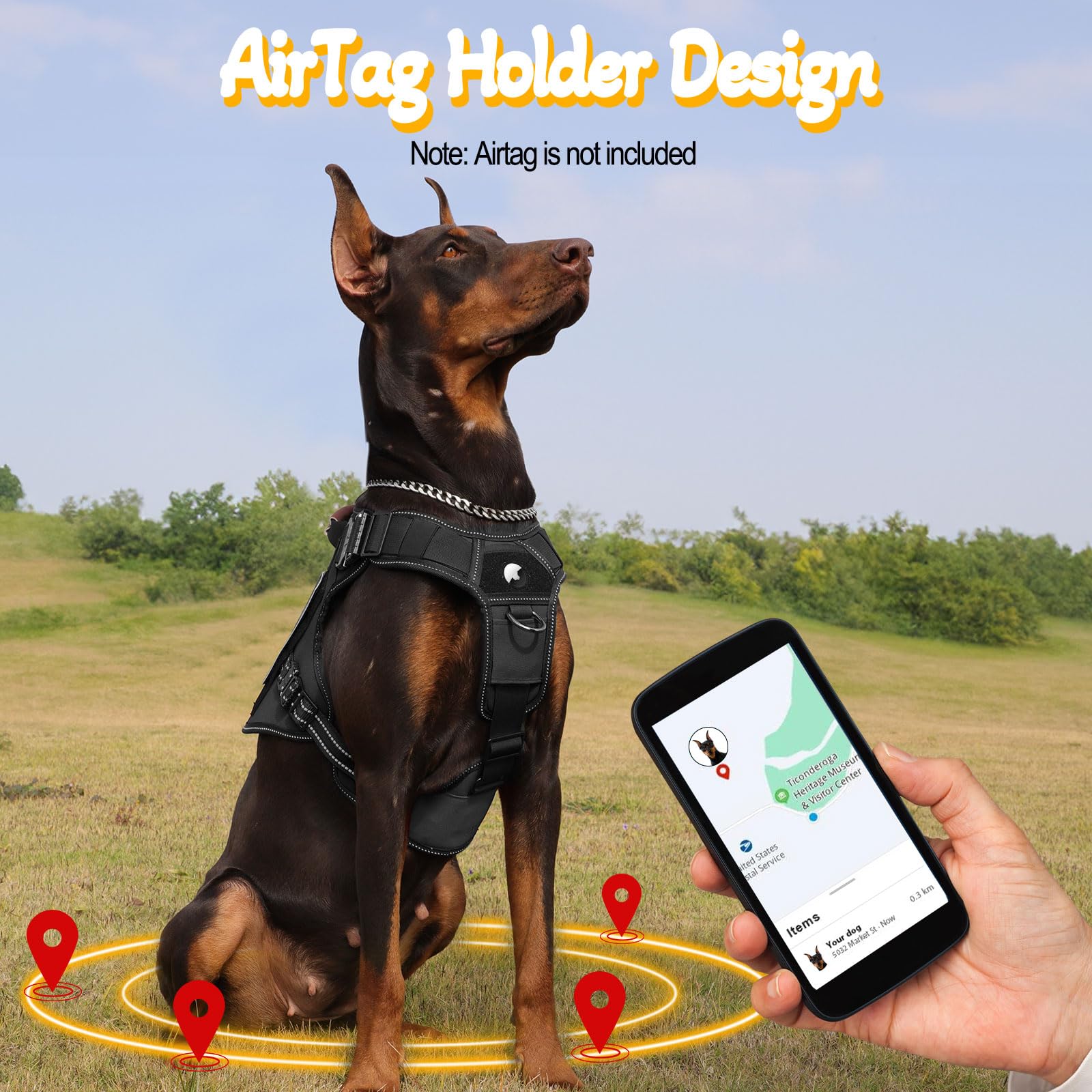 HEYCAHVA soporte para localizador tipo AirTag en arnés