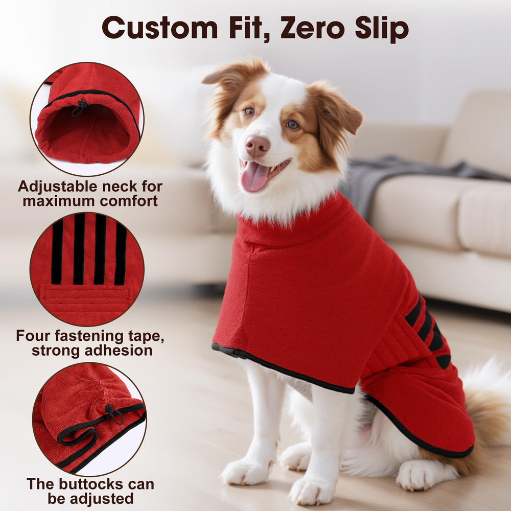 Bata ajustable para perro de HezzLuv con cierre de velcro.