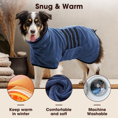 Bata ajustable HezzLuv para perros con velcro para ajuste seguro.