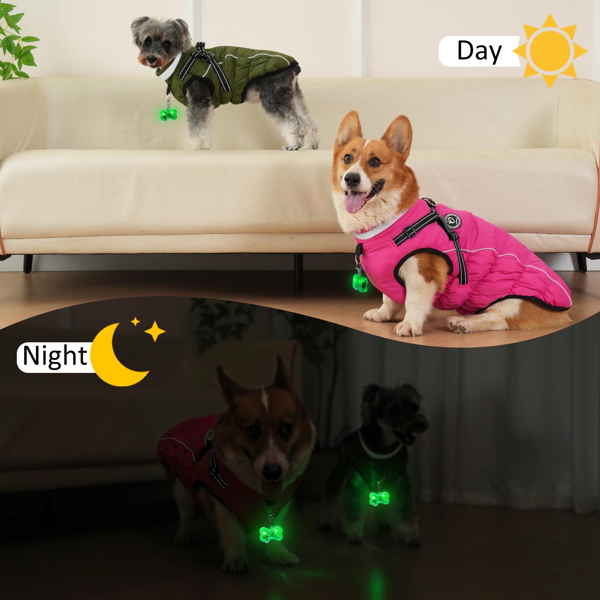 Chaqueta HezzLuv con tiras reflectantes para mayor visibilidad nocturna.