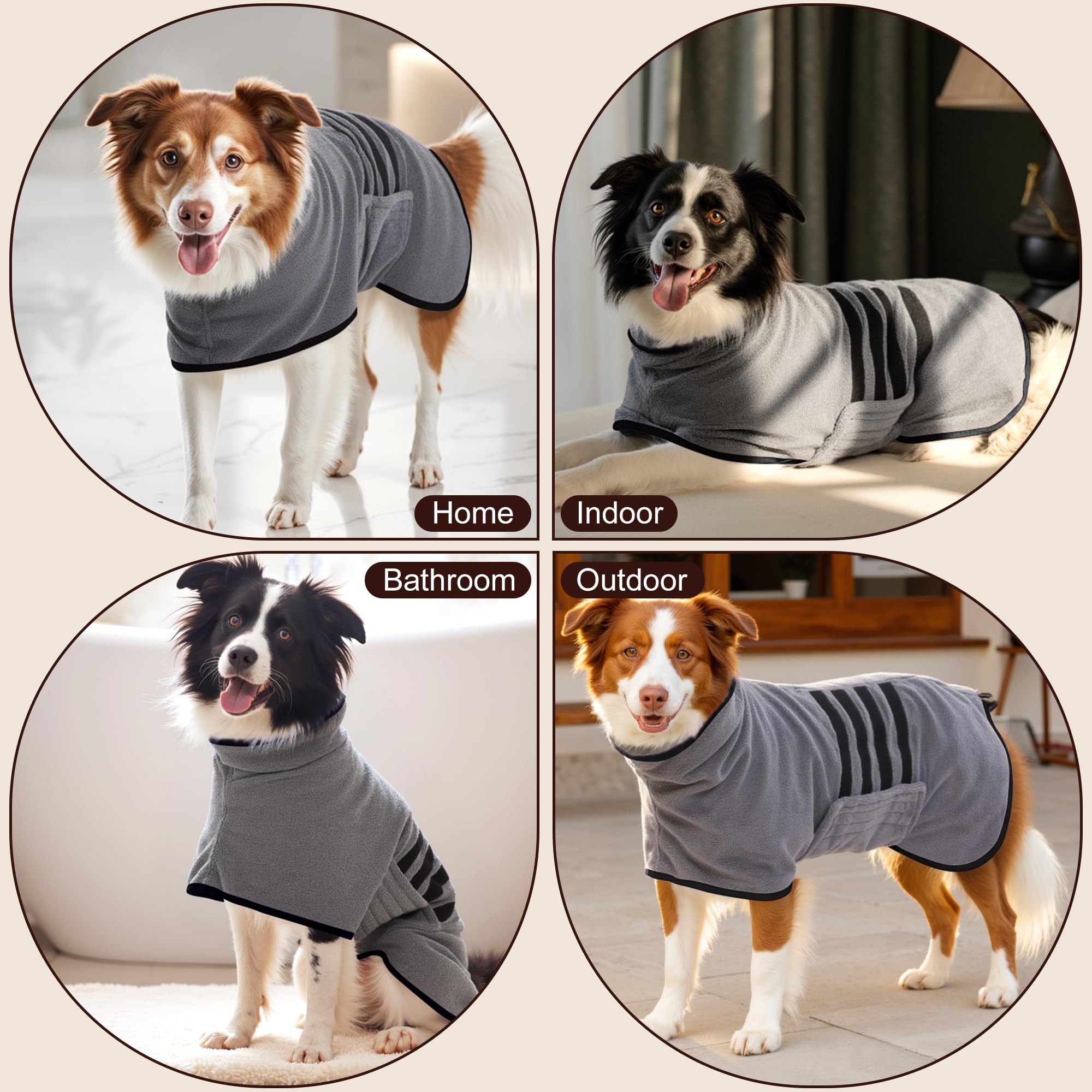 HezzLuv perro bata lavable y secado fácil: se adapta a distintos tamaños.