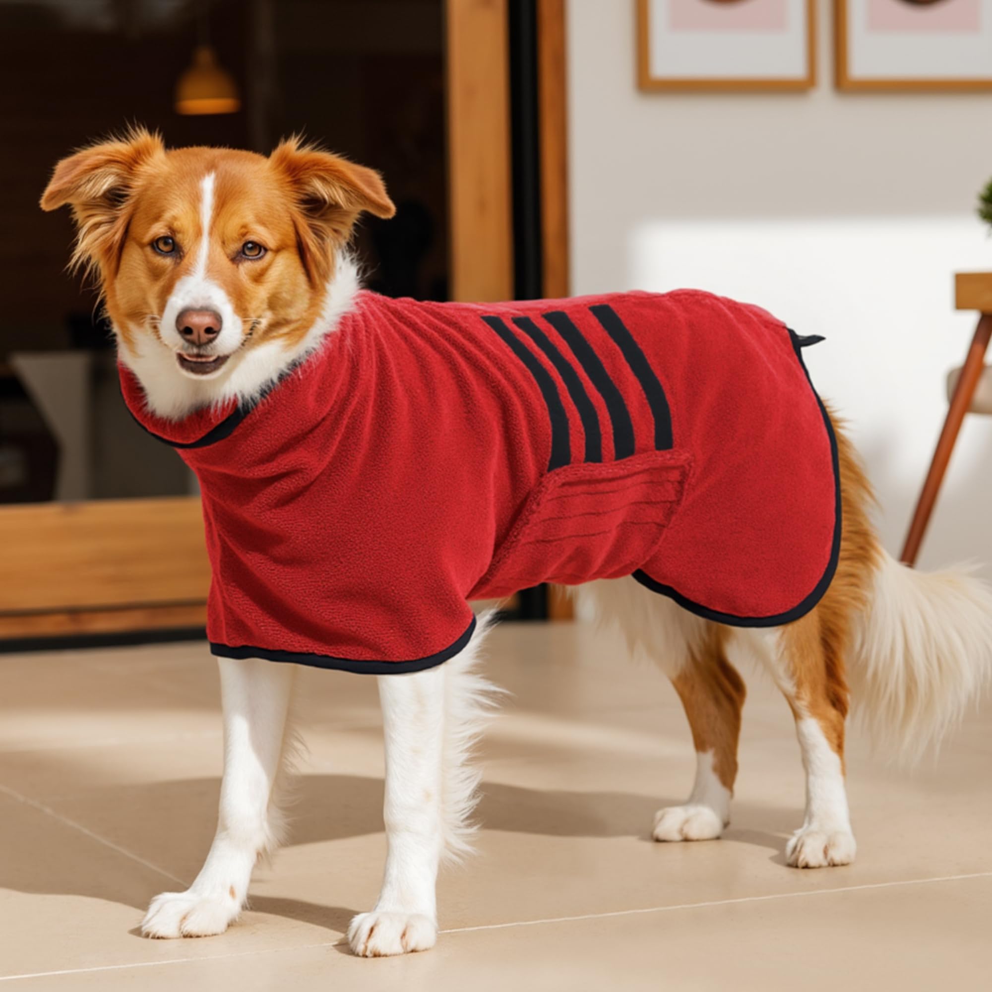 La toalla de baño HezzLuv para perro de microfibra, secado rápido.