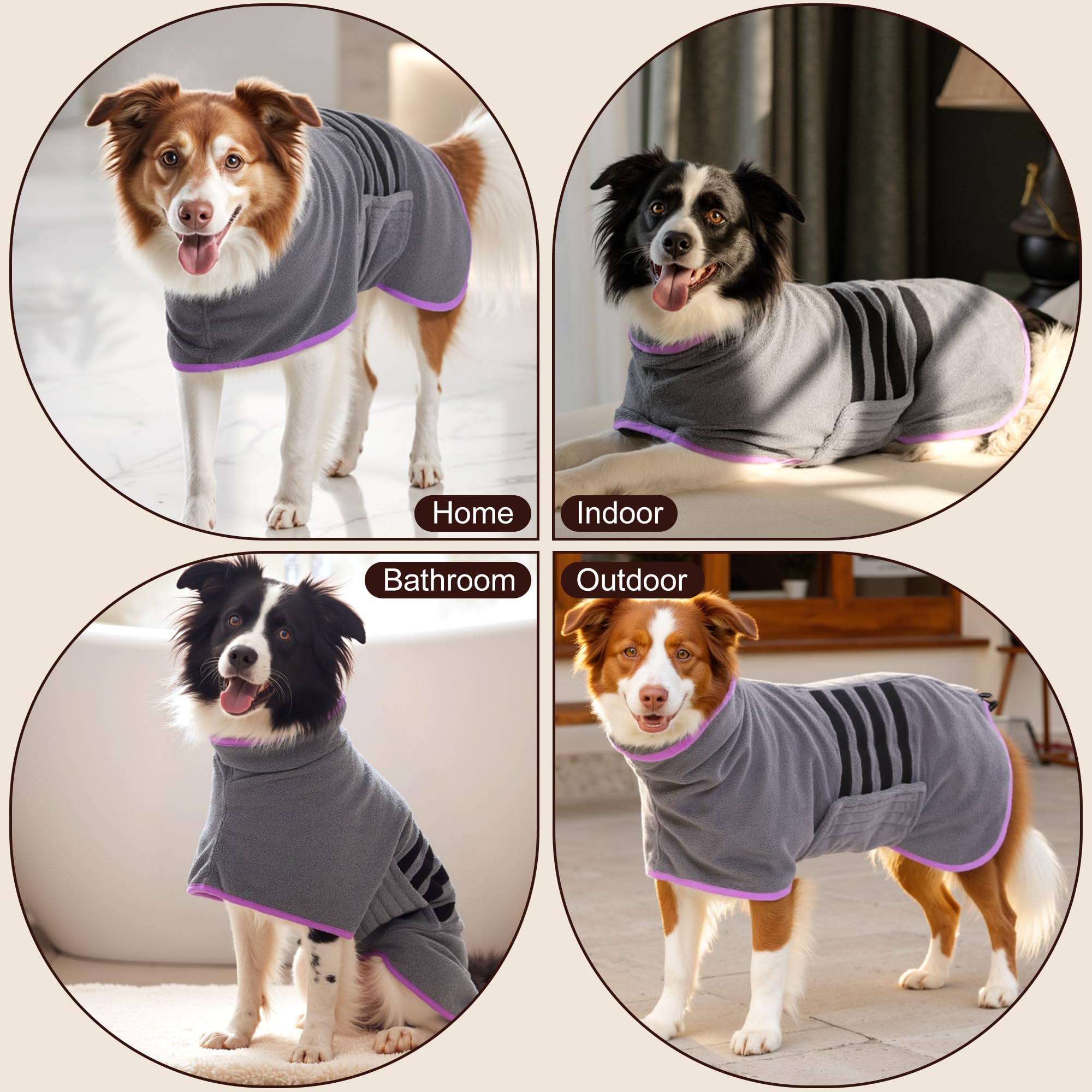 HezzLuv uso después del baño perro: ideal para secar tras baño, piscina o paseos mojados.