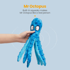 Pulpo HGB con chirrido interior, fomenta juego interactivo y actividad.