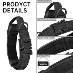 HhiMyOct collar táctico con hebilla metálica y ajuste seguro para perros medianos y grandes.
