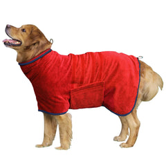 Bata roja HhiMyOct para perros, secado rápido tras baño