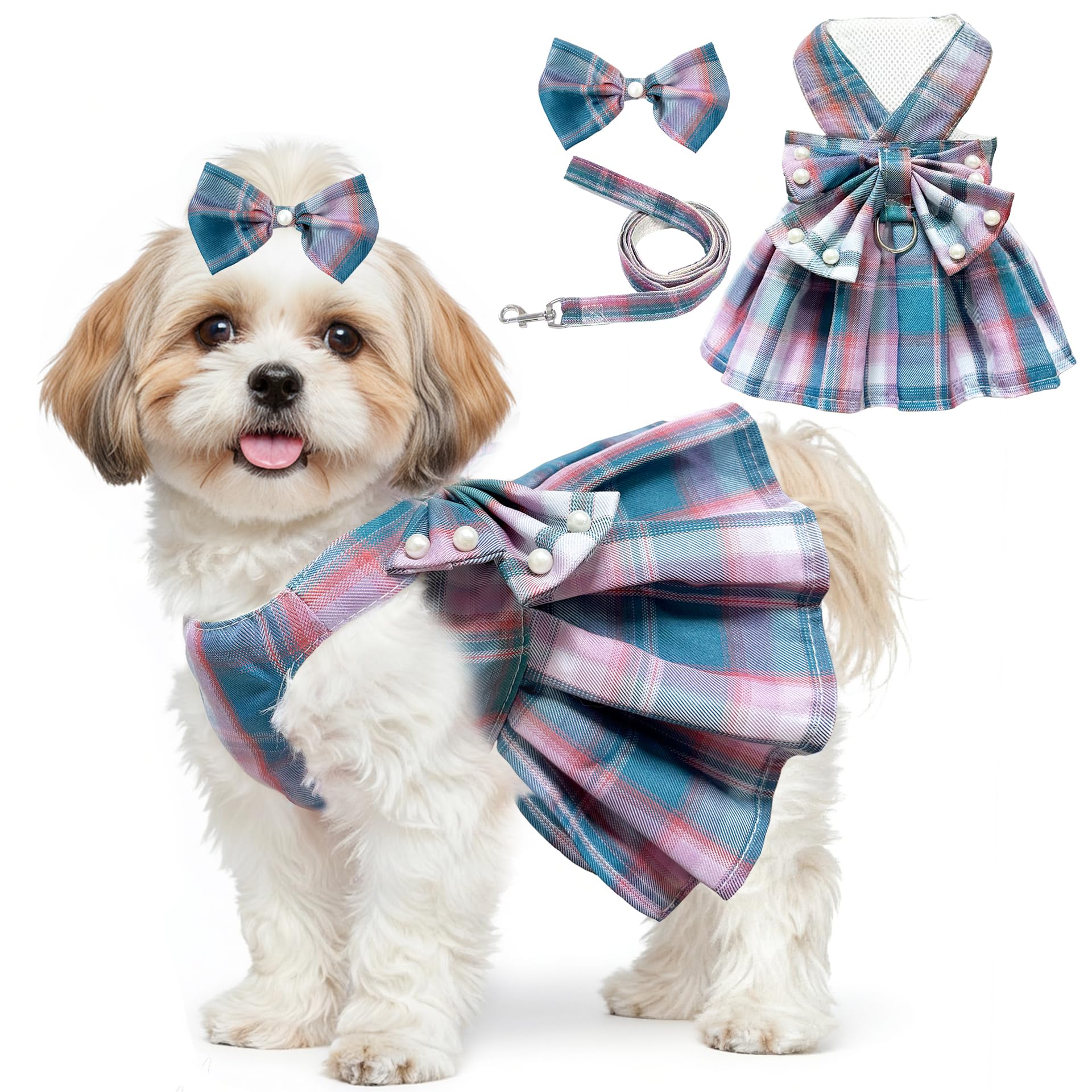 Vestido para perro HhiMyOct con lazo nudo, cómodo para paseos