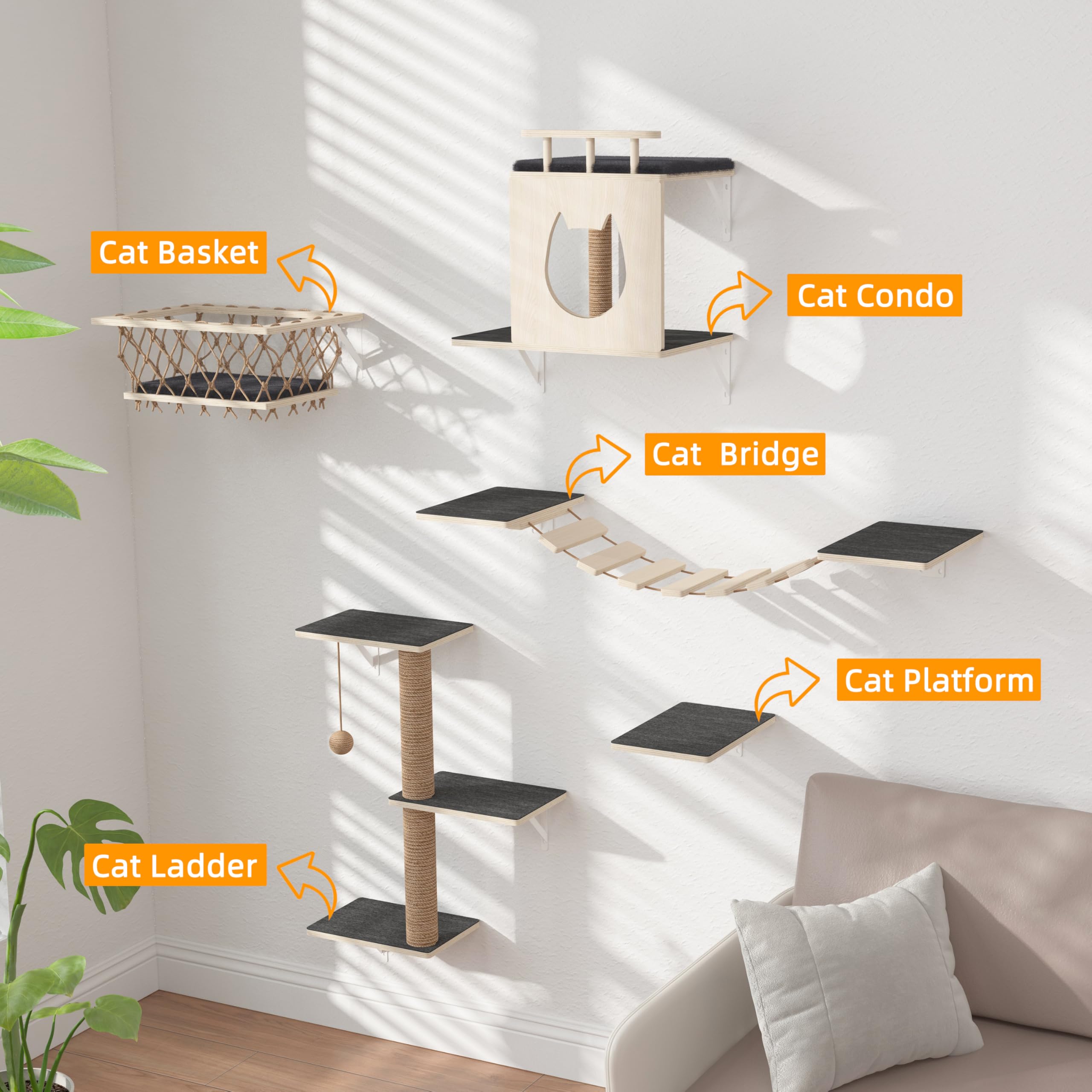 HHOFURN condo-gato refugio privado para siestas.