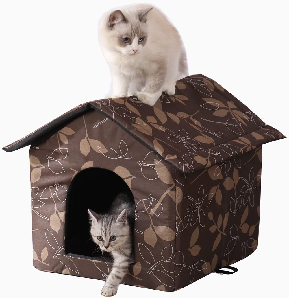 HHONG RI SHENG casa gato exterior frente: refugio impermeable ideal para gatos al aire libre.