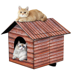Casa de gato H HONG RI SHENG exterior plegable, fácil de transportar.