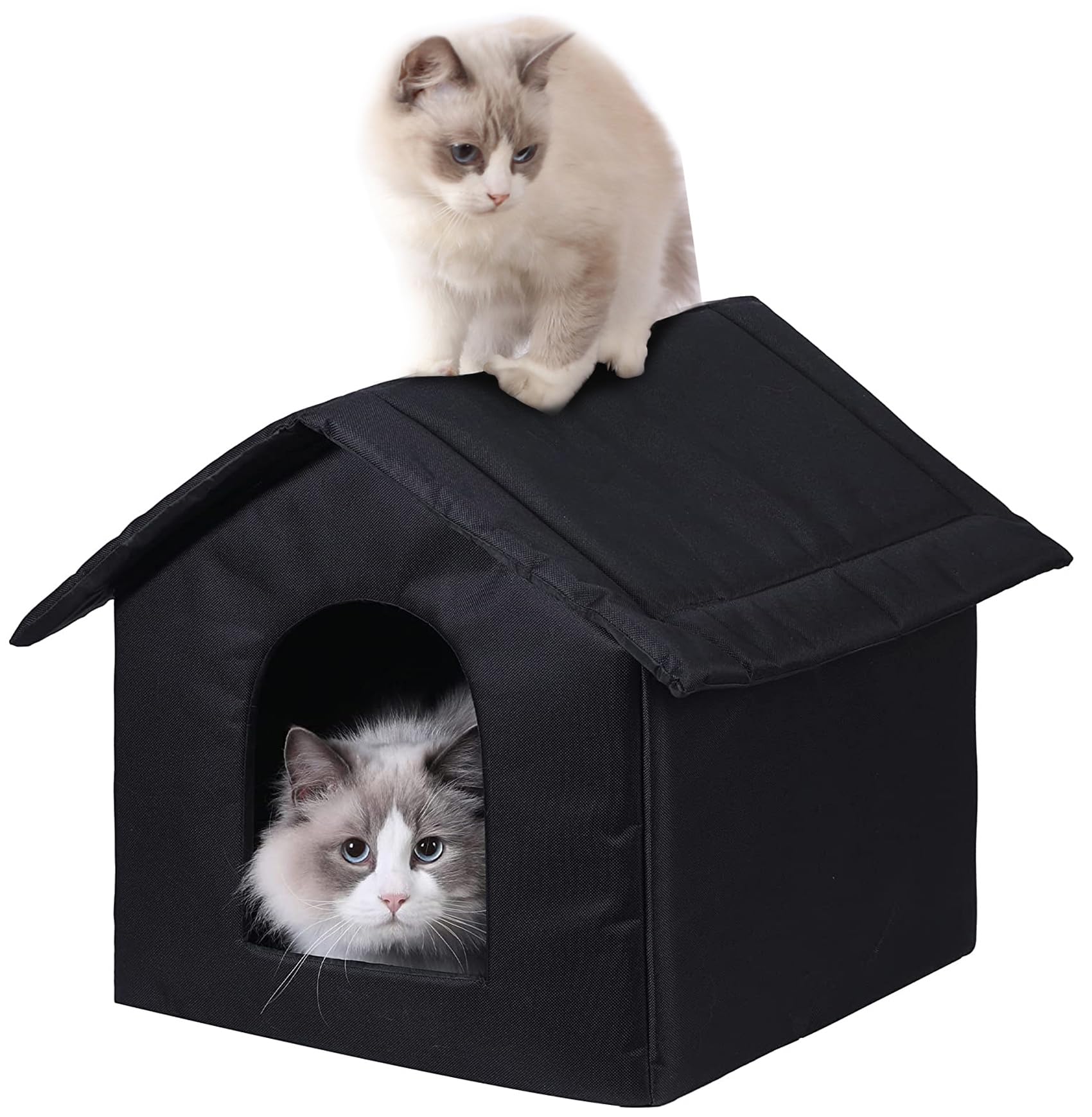 Casa de gato hhong-ri-sheng, vista exterior impermeable, ideal para uso al aire libre.